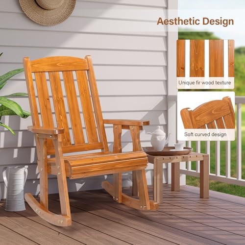 VINGLI Outdoor Rocking Chair Set of 2, Heavy Duty 600 LBS Rocker - Image 4