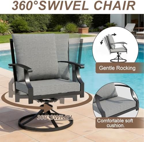 10 Piece Outdoor Dining Set for 8, Patio Table and Chairs Set - Image 5