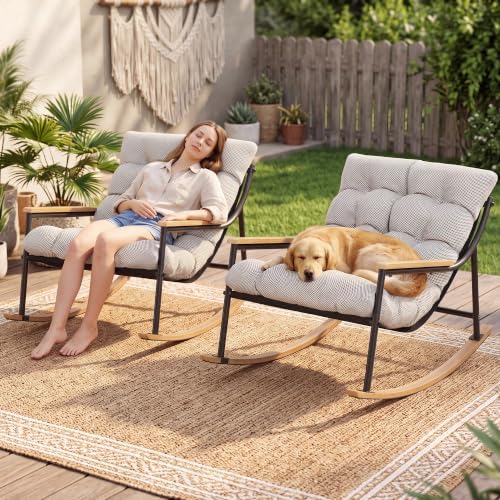 Outdoor Papasan Rocking Chair, All-Weather Rocking Chair - Image 5