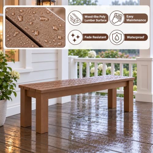 3-Person Outdoor Backless Bench - Image 5