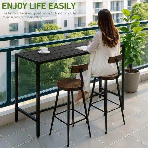 Outvita Outdoor Bar Table with Wheel - Image 6