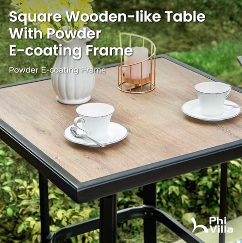 PHI VILLA Outdoor Patio Bar Set of 4, High Top Furniture Set - Image 6