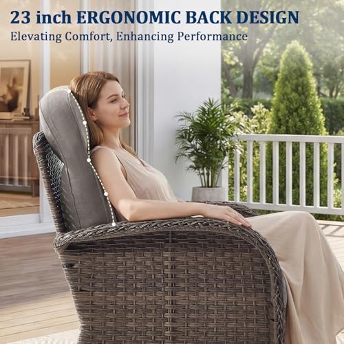 Outdoor Swivel Rocking Chair Patio Set High-Back - Image 3