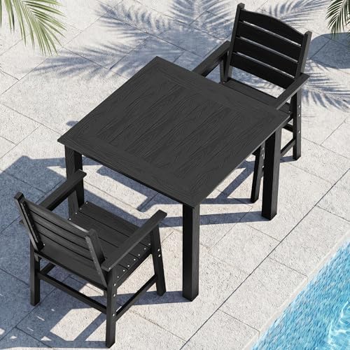 YEFU 3 Piece Square Patio Dining Set, Sturdy Aluminum Frame by YEFU
