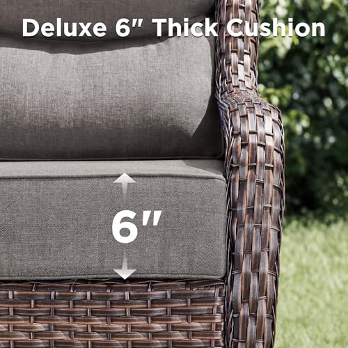 Luxury 4 Pieces Patio Furniture Set-Outdoor Swivel Rocker Patio Chairs - Image 6