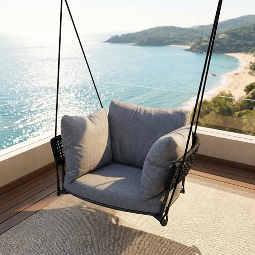 Swing Chair Outdoor, Single Hanging Porch Swing, Ceiling Hanging Chair by DAYARUS