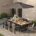 homary 10-Piece Teak Aluminum Dining Set by Homary