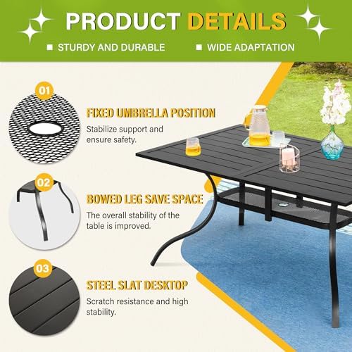 Incbruce Patio Dining Table, - Image 6