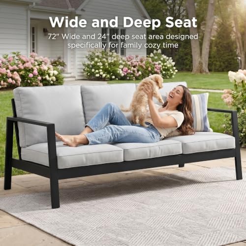 Wisteria Lane Aluminum Outdoor Couch, Patio Sofa - Image 5
