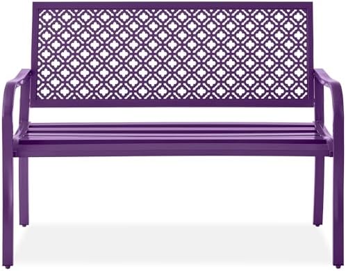 Best Choice Products Outdoor Bench 2-Person Metal Steel Benches Furniture by BestChoiceProducts