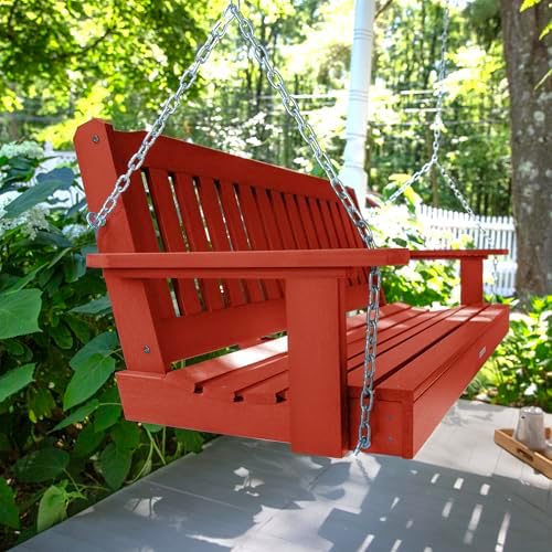 Highwood Lehigh Porch Swing, 5 Feet, Rustic Red - Image 6