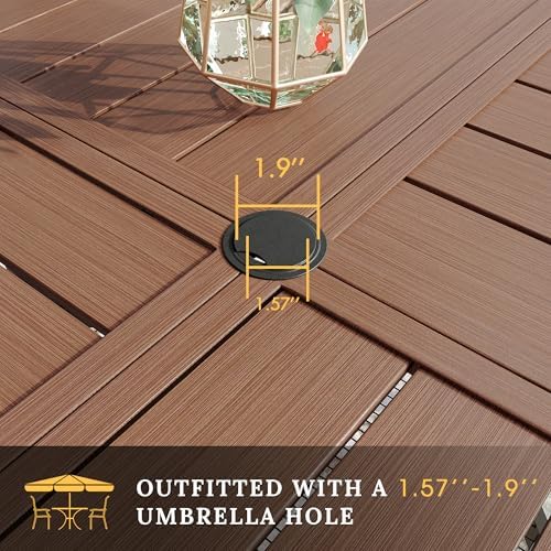 VICLLAX Round Patio Table with Adjustable Umbrella Hole - Image 5