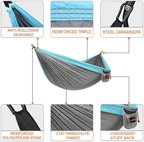 AnorTrek Camping Hammock, Super Lightweight Portable Parachute Hammock - Image 2