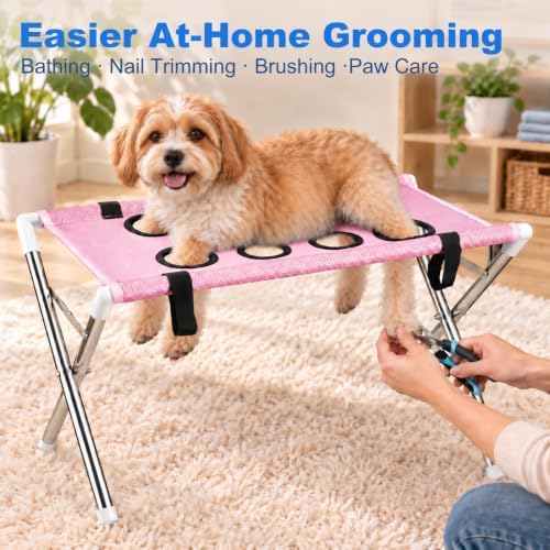 LUMIXA Dog Grooming Hammock Stand, Foldable Pet Bath Hammock - Image 2