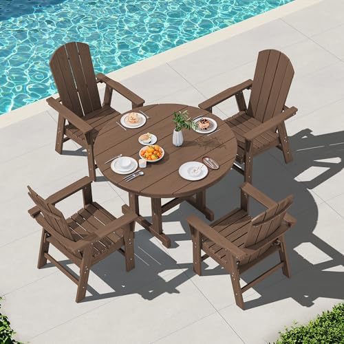 SERWALL Outdoor Adirondack Dining Chair Set of 2, All Weather HDPE - Image 5