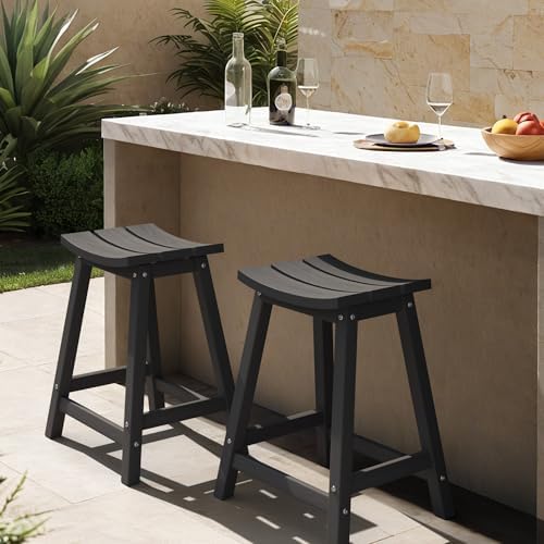 Ciokea 24" Outdoor Counter Height Bar Stools Set of 2 by CIOKEA