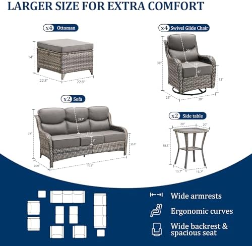 Luxury Swivel Rocker Chair Sofa Set - Image 4