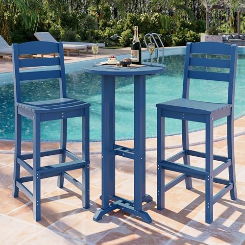 Shintenchi 3 Pieces Outdoor High Top Bar Set, 1 Patio High Top Round Table and - Image 6
