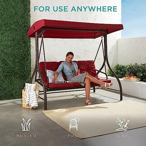 Best Choice Products 3-Seat Outdoor Large Converting Canopy Swing Glider - Image 6