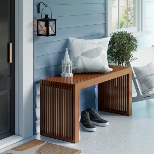 Bamboo Dining Bench 35“ Indoor Wooden Shoe Benches - Image 5