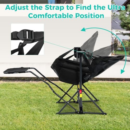 Hammock Camping Chair with Footrest, Foldable Portable Rocking Chairs - Image 4