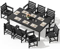 SERWALL Outdoor Dining Set, 9 Piece HDPE Patio Dining Set by SERWALL