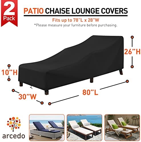 Patio Chaise Lounge Cover Waterproof 2 Pack - Image 2