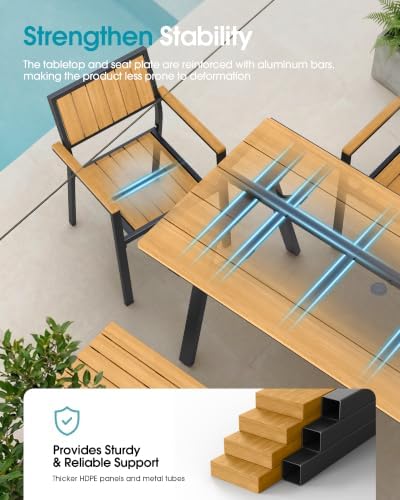 Aluminum Outdoor Patio Dining Set - Image 4