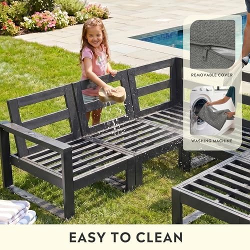 Rockaway Outdoor HDPE Left Arm Sectional Patio Corner Club Chair - Image 7