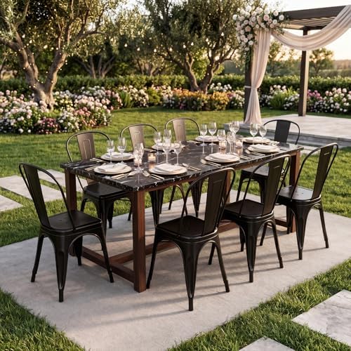 DUMOS Counter Height Bar Stools Set of 8, Dining Chairs - Image 2