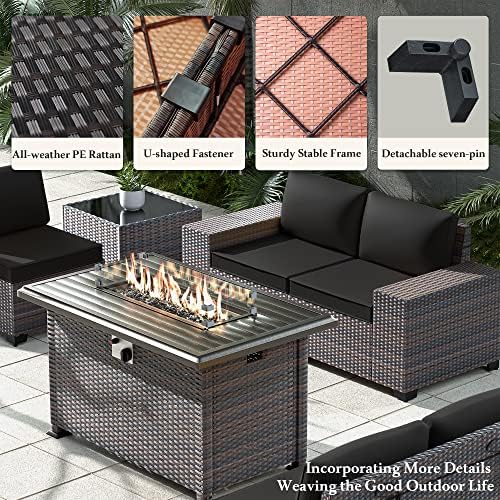 13 PCS Outdoor Patio Furniture Set, Outdoor Sectional Furniture - Image 5