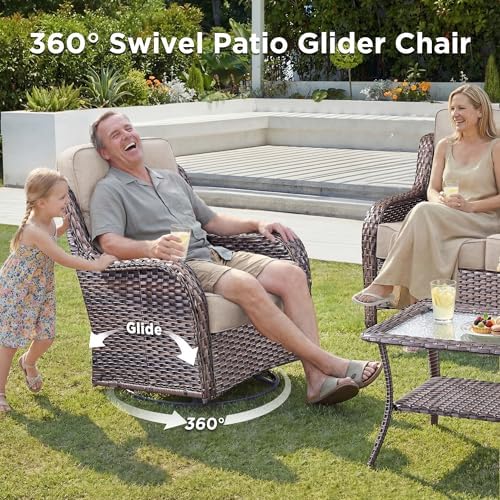 Luxury 6 Pieces Outdoor Patio Furniture Set-All Weather Wicker Outdoor Furniture - Image 3