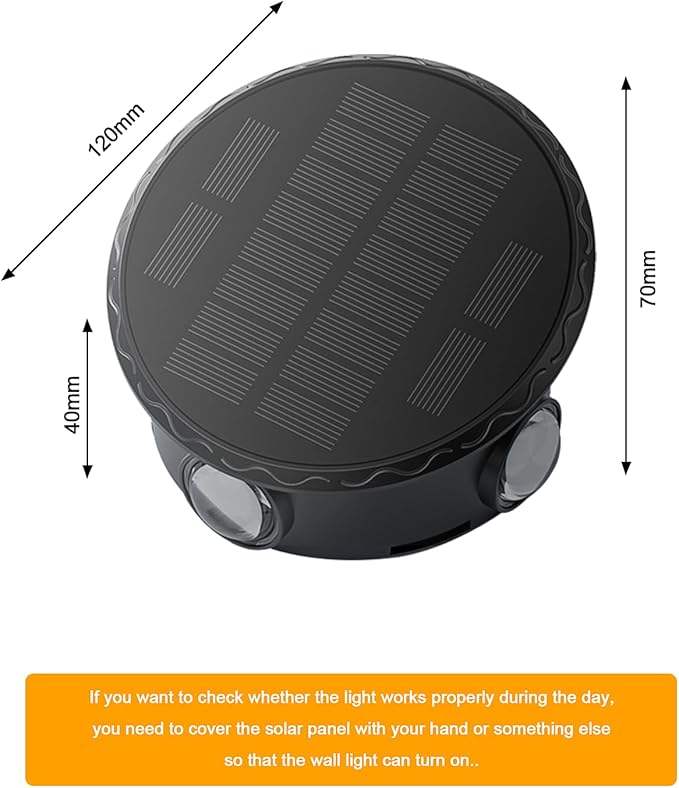 Outdoor Wall Lights - 4 LED Solar Lights for Outside - IP65 Waterproof-RGB Multicolor - Auto On/Off - 1200mAh Battery, Use on The Fence, Patio, Yard, Garden, Porch&More 2 Pack (Warm Color)
