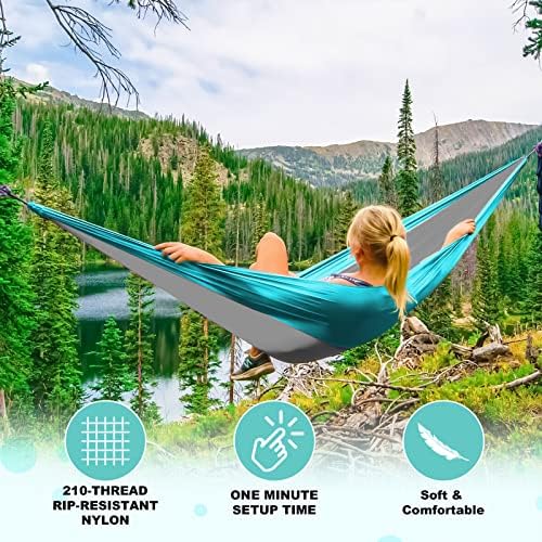 SZHLUX Camping Hammock Double & Single Portable Hammocks - Image 4