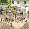 PHI VILLA Bar Height Patio Table & Chairs, Outdoor Furniture Dining Set by PHIVILLA