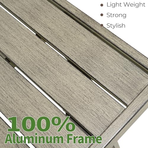 63" Outdoor Dining Table, Aluminum Patio Table - Image 7