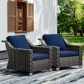 Wicker Patio Chairs Set of 2, Outdoor Rattan Furniture by Joyside