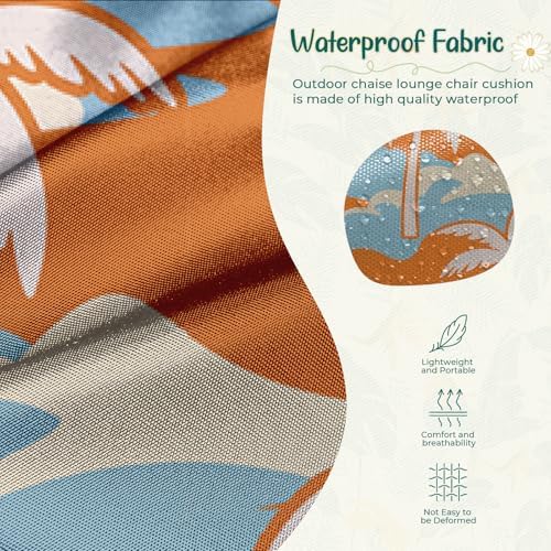 Outdoor Chaise Lounge Chair Cushions Set of 4 Waterproof 75.1x22.8x4.7" 3# - Image 3