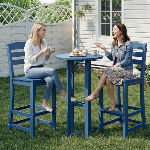 Shintenchi 3 Pieces Outdoor High Top Bar Set, 1 Patio High Top Round Table and - Image 7