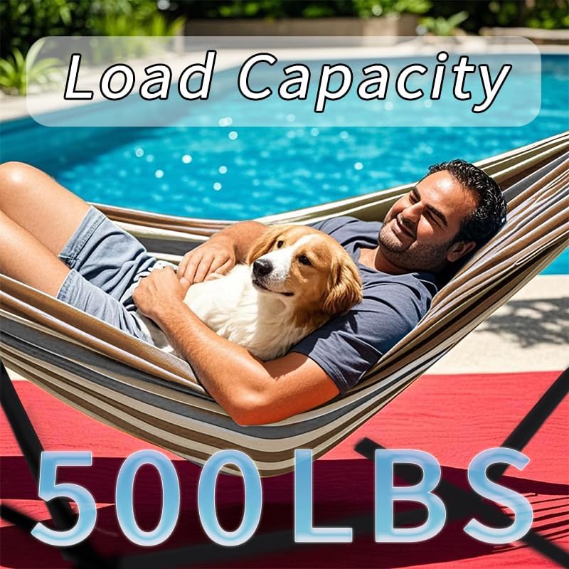 ANAGOO 2 Person Hammock with Stand, 500 lb Indoor Outdoor - Image 4