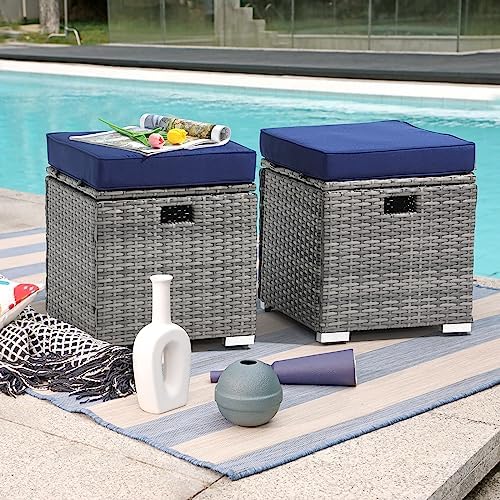 Patiorama 2 Piece Outdoor Patio Ottoman - Image 2