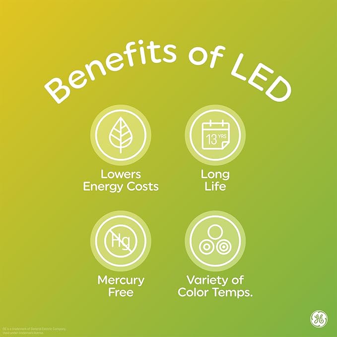 GE LED+ Motion Sensor LED Light Bulbs, 12W, Outdoor Security Lights, Daylight, A21 (2 Pack)