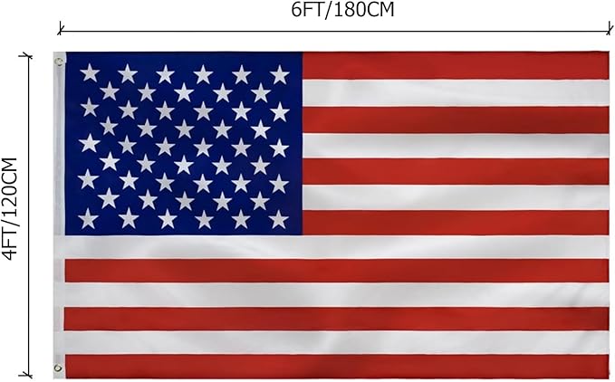 American Flag 4x6 Ft, USA US Flags Outdoor, Heavy Duty Durable, Embroidered Stars, Sewn Stripes and Brass Grommets
