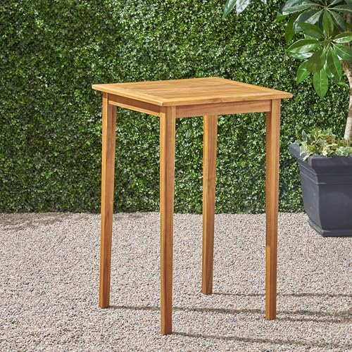 26'' Small Square Outdoor Bar Table, Wood Patio Outdoor High Top Bar Height - Image 3