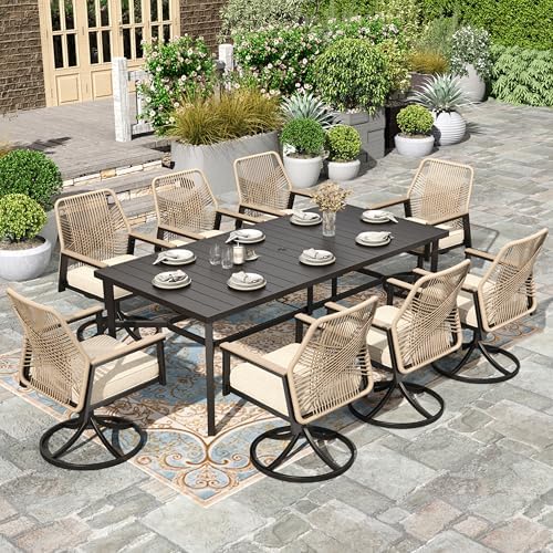9pc Patio Dining Set by HERASHOUSE