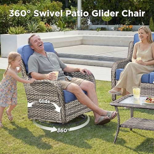 Luxury 6 Pieces Outdoor Patio Furniture Set-All Weather Wicker Outdoor Furniture - Image 3