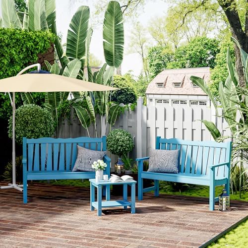 Outdoor Bench Weatherproof, 2-Person Garden Benches - Image 2