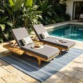 Christopher Knight Home Acacia Wood Chaise Lounge Chair Set of 2, Double/Single by ChristopherKnightHome