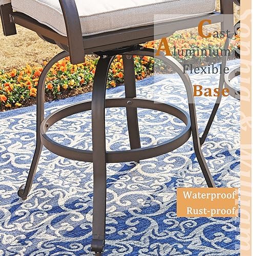Sophia & William 7-Piece Cast Aluminium Bar Height Patio Set - Image 6