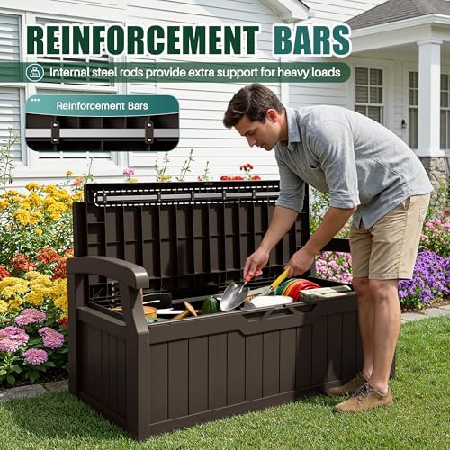 Devoko 80 Gallon Storage Bench Deck Box Waterproof&Lockable - Image 6